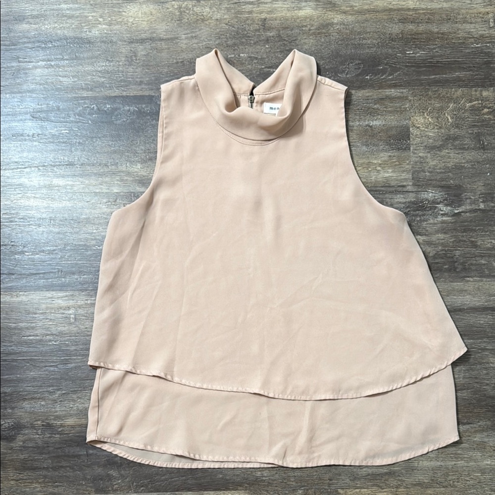 Monteau Elegant Sleeveless Beige Top
